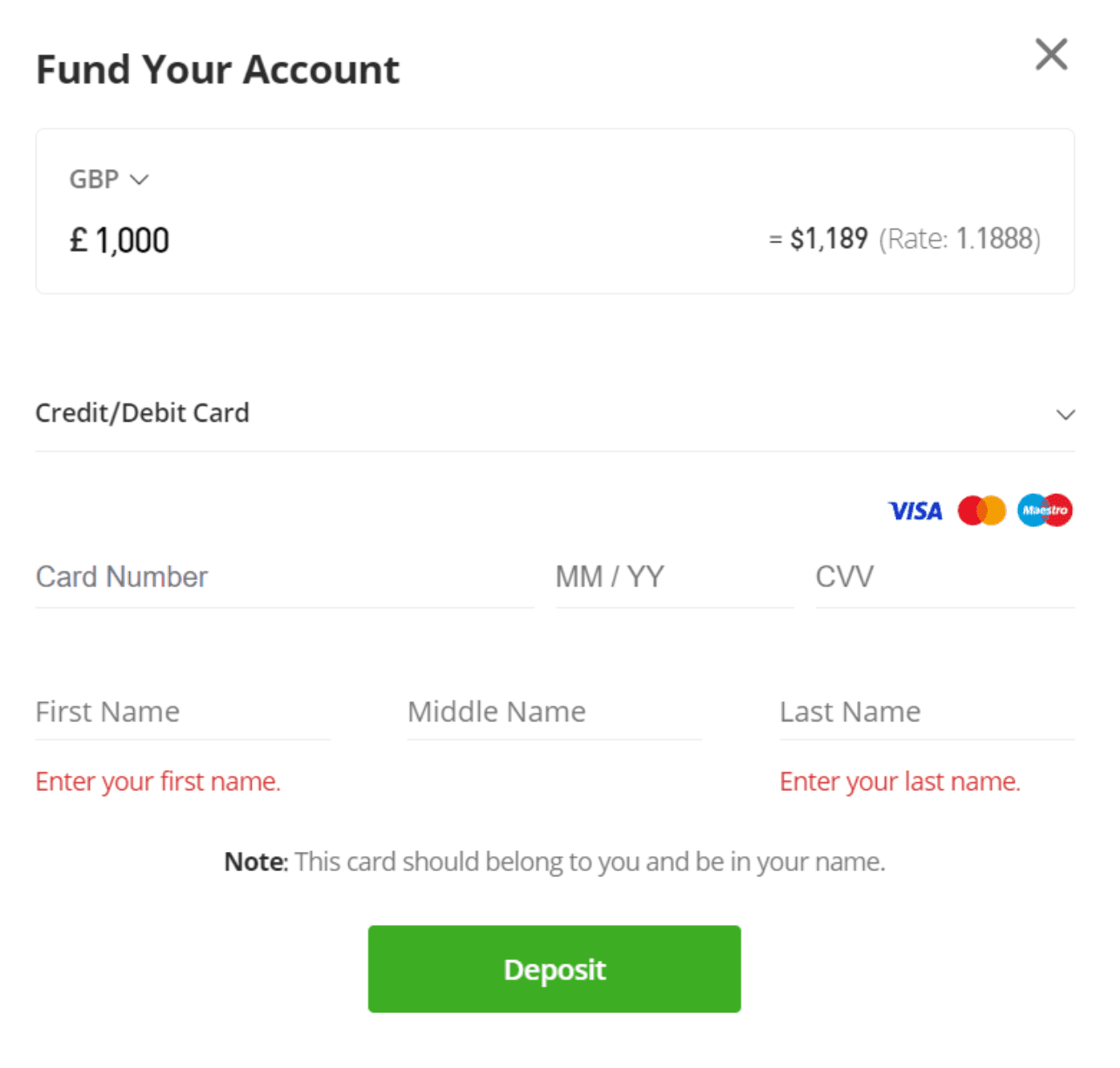 funding your eToro account