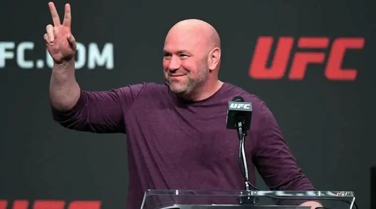 Dana White, UFC President, talking to the media