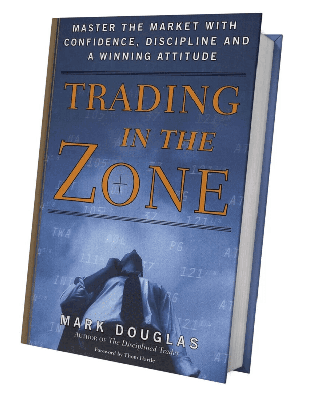 An image of the cover of 'Trading in the Zone' by Mark Douglas, considered by many as the best book on day trading for improving trading psychology and mindset.
