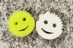 Scrub Daddy sponge with smiley face