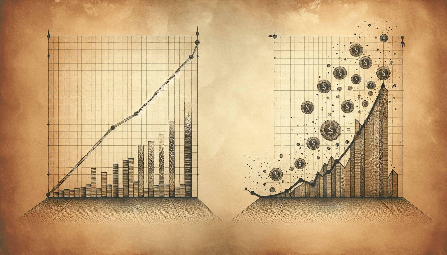 Illustration showing the comparison between exponential and linear growth