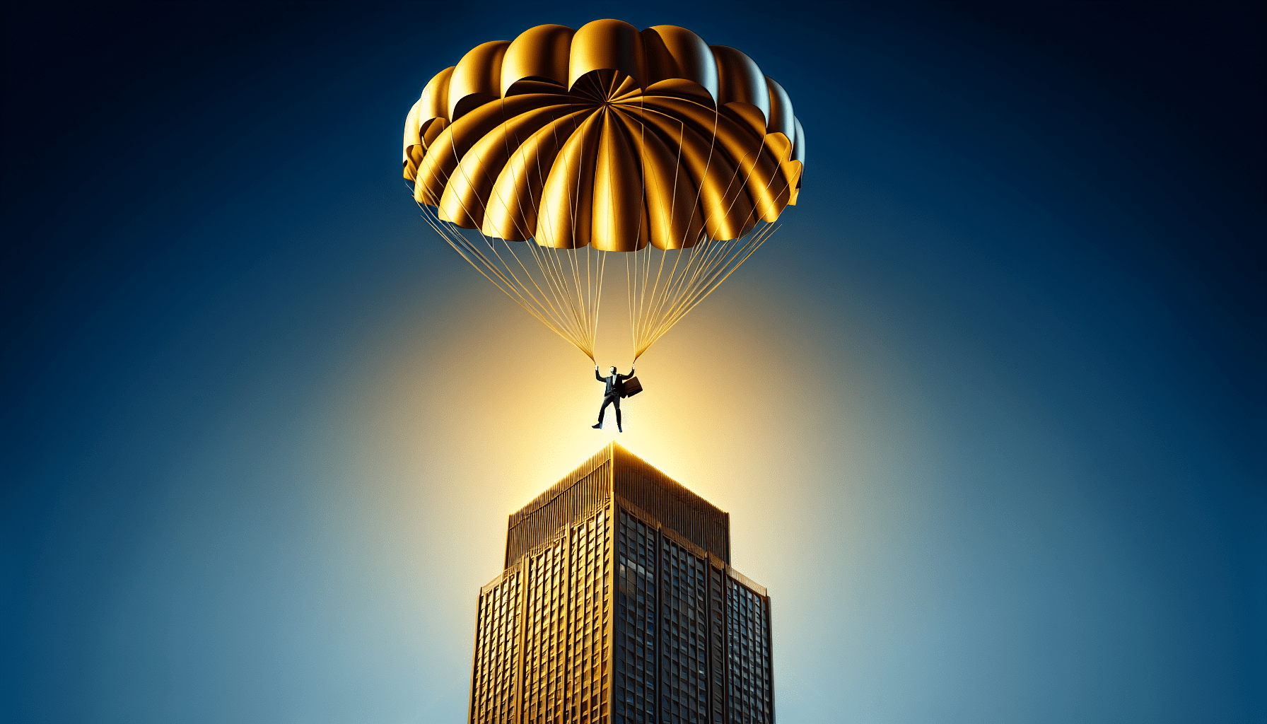 Illustration depicting the concept of golden parachutes