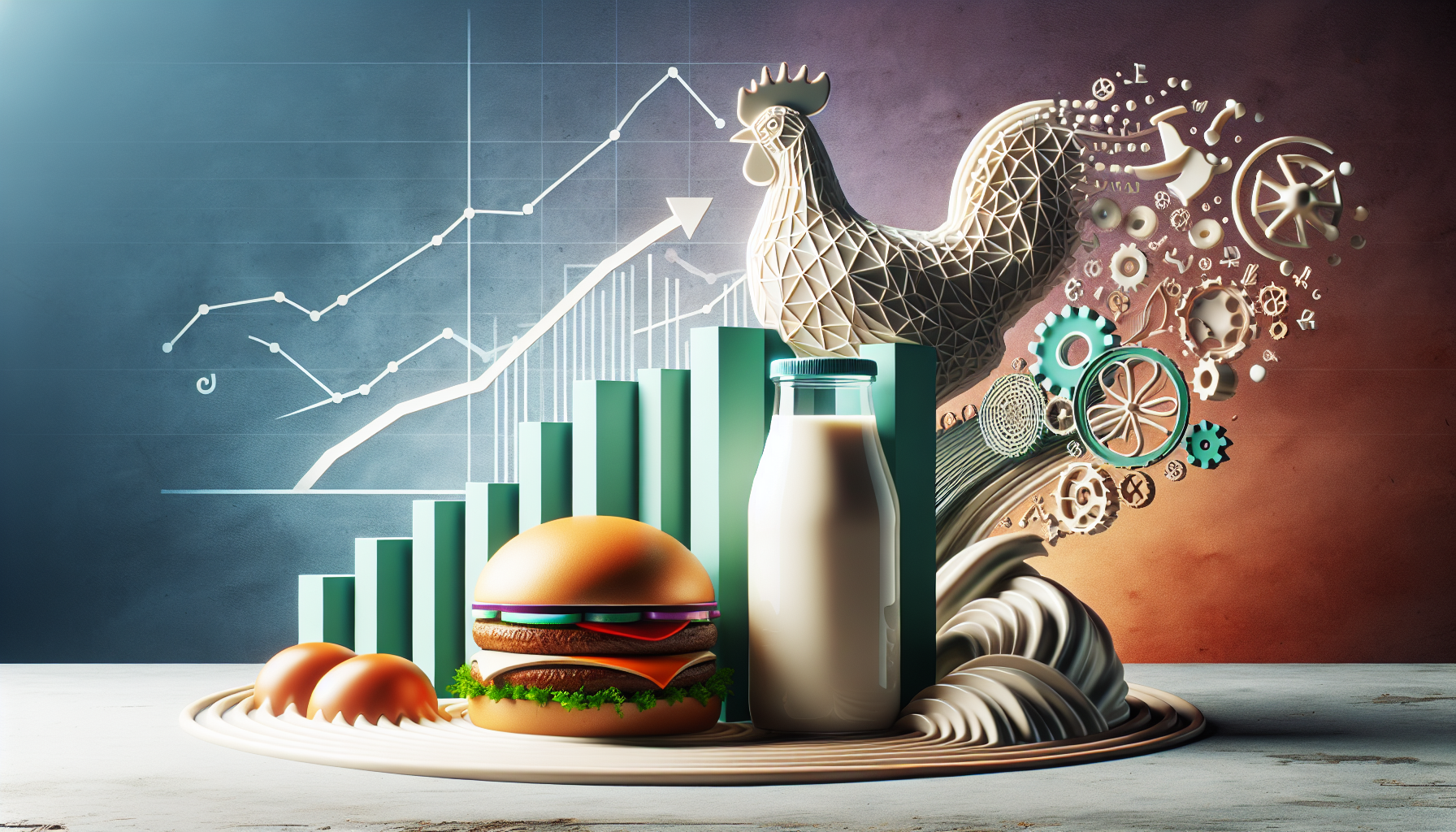 Artistic representation of alternative food technology stocks