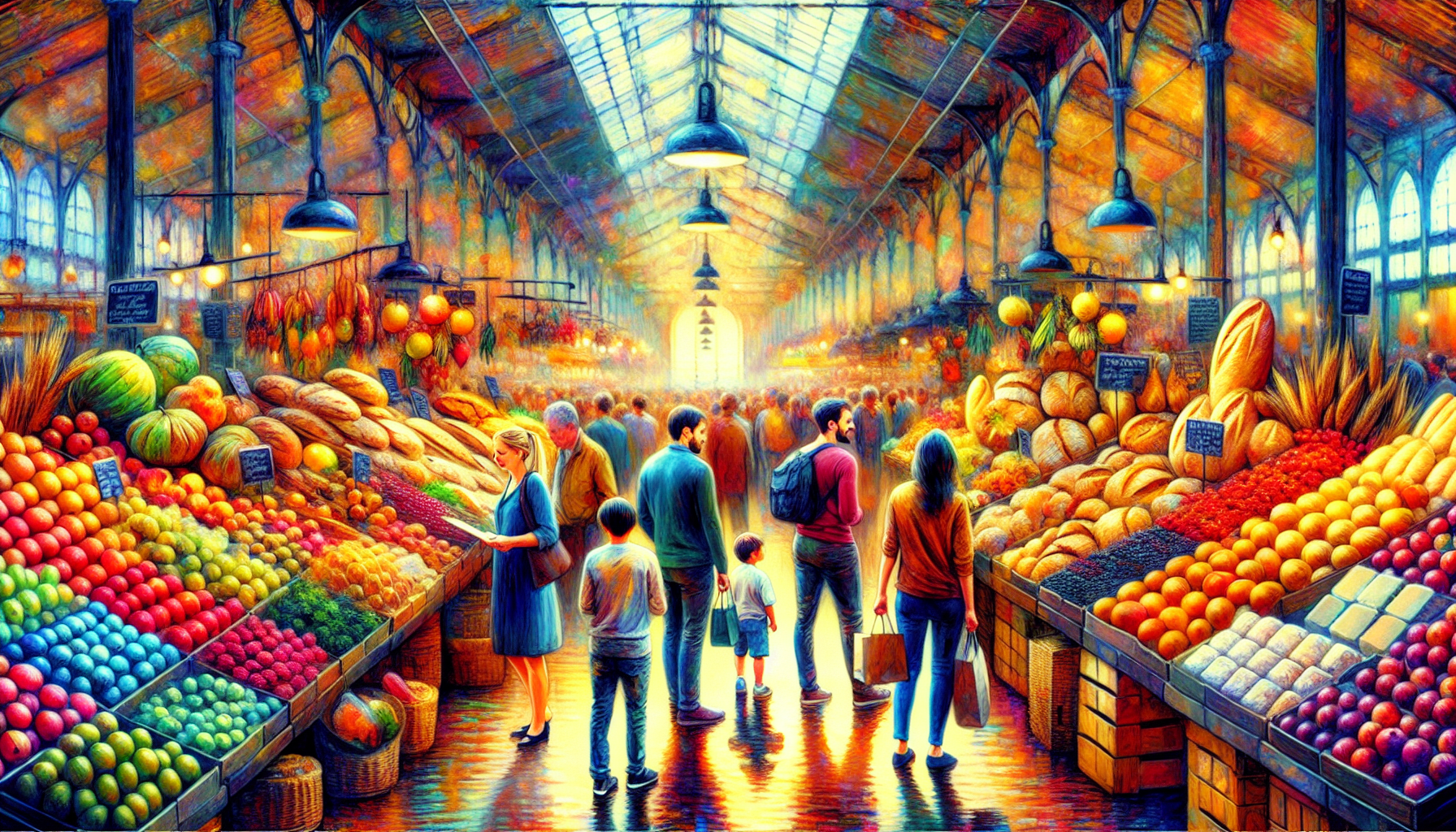 Artistic depiction of a unique shopping experience at Central Market