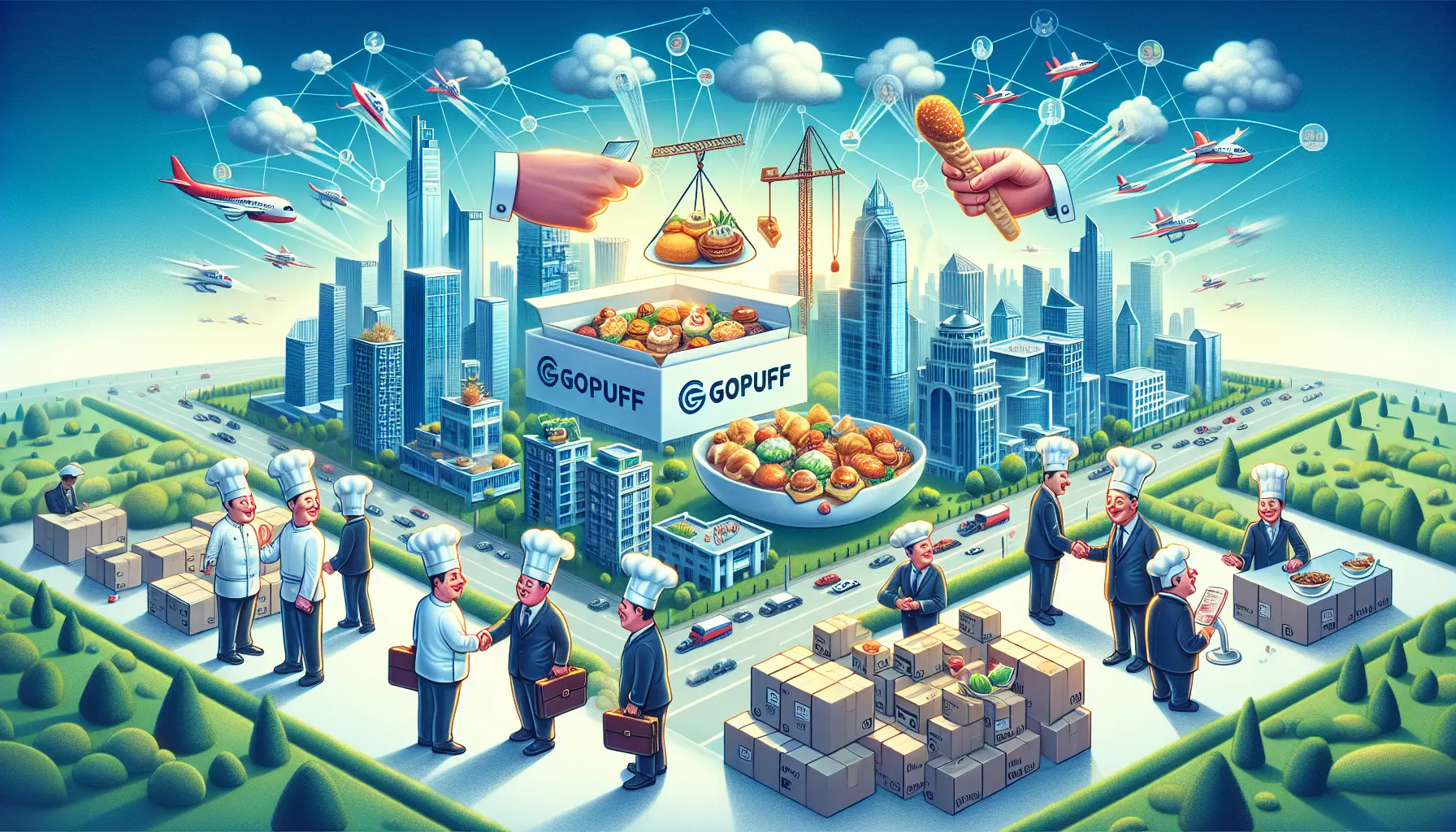 Illustration of Gopuff's expansion initiatives and strategic partnerships