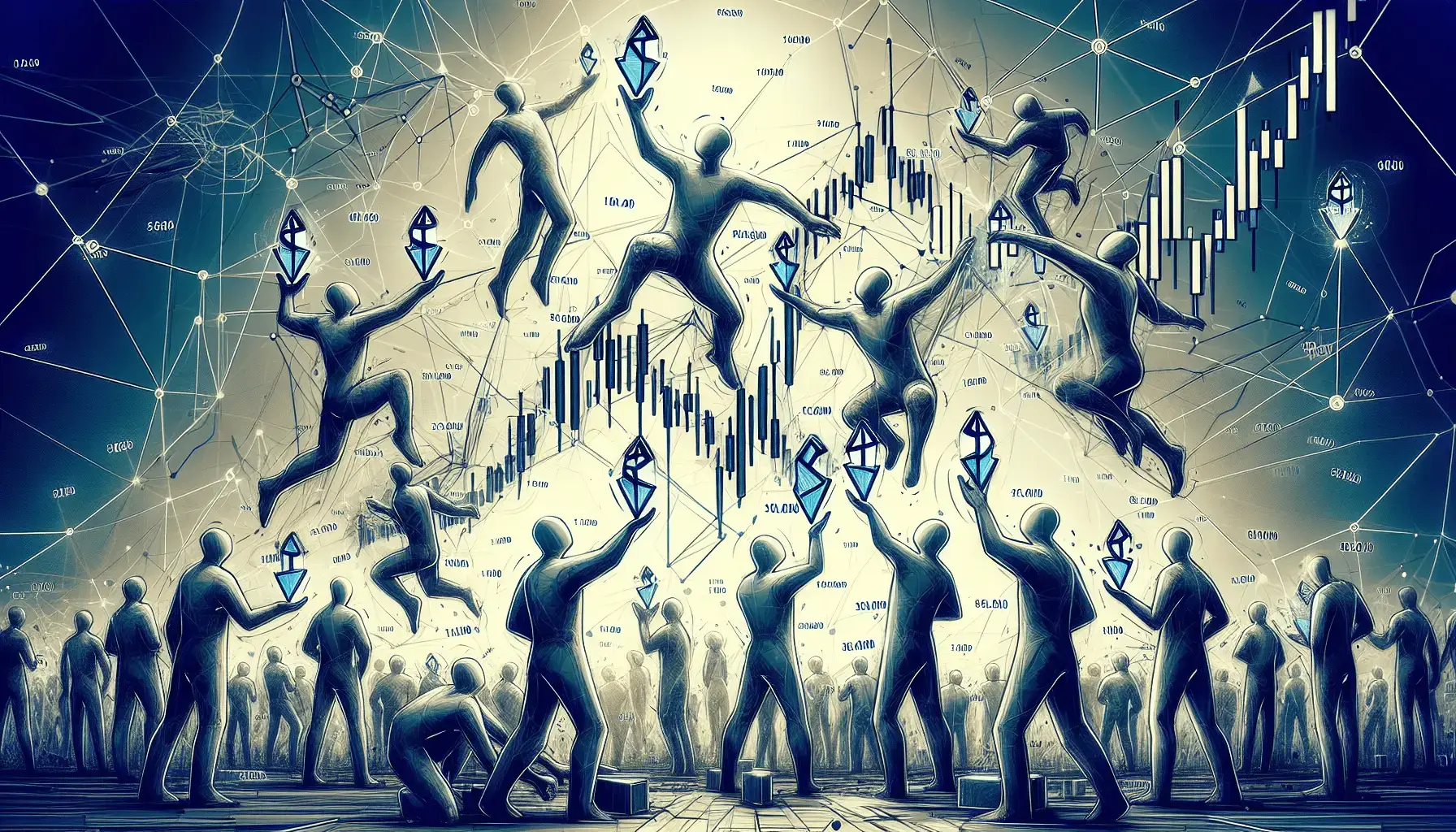 Artistic representation of buying and selling Figma shares