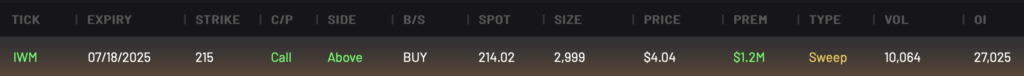 IWM 215C expiring 7/18/2025